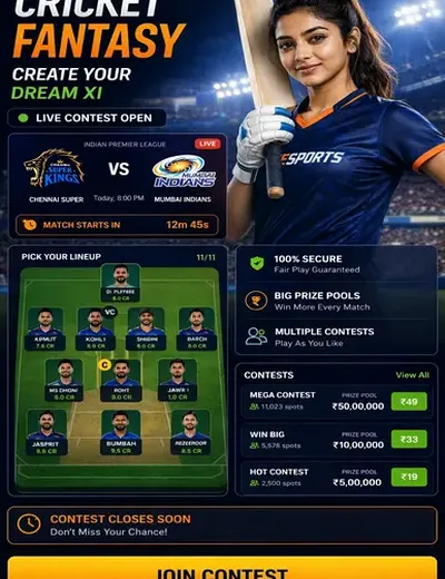Cric7 (cric7 apk) fantasy cricket & matchday visual 3